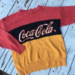 VINTAGE COCA COLA KNIT SWEATER EMBROIDERED RETRO